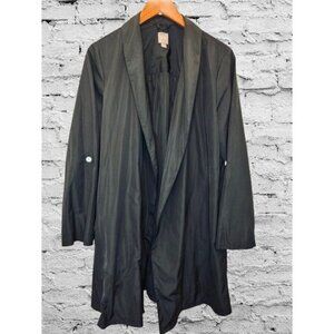 J. Jill Black Light Coat Cardigan Light Coat Black Open Front Size Large